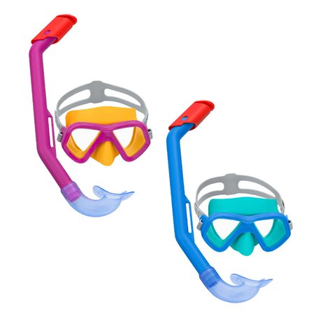 Masque de Plongée avec Tube pour Enfants Bestway Bleu Fuchsia