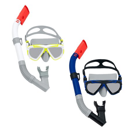 Masque de Plongée avec Tube pour Enfants Bestway Blanc Bleu foncé Adulte