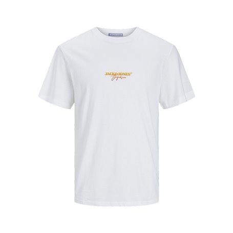 T-shirt à manches courtes homme Jack & Jones JORARUBA PUFF BRANDING TEE SS 12255557 Blanc
