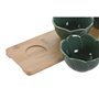 Ensemble à apértif Home ESPRIT Vert Vert foncé Bambou Porcelaine Tropical 4 Pièces 32 x 10 x 7 cm (2 Unités)