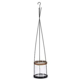 Bougeoir Noir Transparent Métal Verre