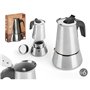 Cafetière Italienne Noir Argenté Acier 6 Tasses