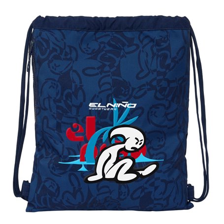Sac à dos serré par des ficelles El Niño Paradise Blue marine 35 x 40 x 1 cm