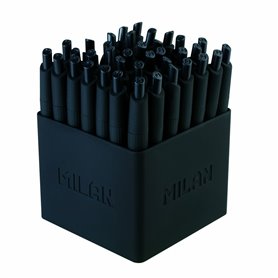 stylo à encre liquide Milan 176531140 Noir 1 mm (40 Unités)
