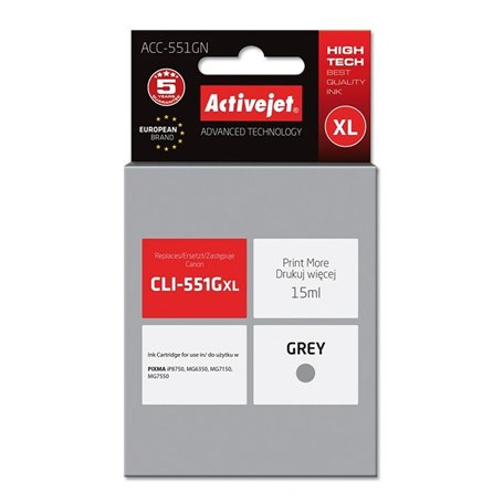 Cartouche d'Encre Compatible Activejet ACC-551GN Gris