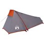 vidaXL Tente de camping tunnel 1 personne gris et orange imperméable