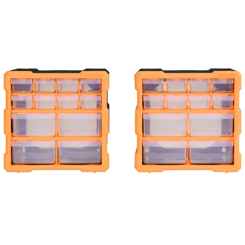 Image secondaire de VidaXL Organisateurs multi-tiroirs avec 12 tiroirs 2 pcs 26,5x16x26 cm