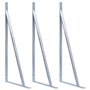 vidaXL Supports pour poteau de clôture 3 pcs Acier galvanisé