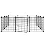 vidaXL Cage animaux de compagnie à 12 panneaux et porte Noir 35x35 cm