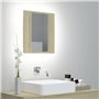 vidaXL Armoire à miroir LED de bain Chêne sonoma 40x12x45 cm Acrylique