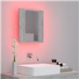 vidaXL Armoire de salle de bain à miroir LED Gris béton Acrylique
