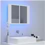 vidaXL Armoire salle de bain à miroir LED Blanc 60x12x45 cm Acrylique