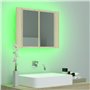 vidaXL Armoire à miroir à LED de bain Chêne sonoma 60x12x45 Acrylique