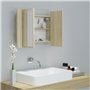 vidaXL Armoire à miroir à LED de bain Chêne sonoma 60x12x45 Acrylique