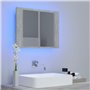 vidaXL Armoire de salle de bain à miroir LED Gris béton Acrylique