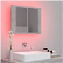 vidaXL Armoire de salle de bain à miroir LED Gris béton Acrylique