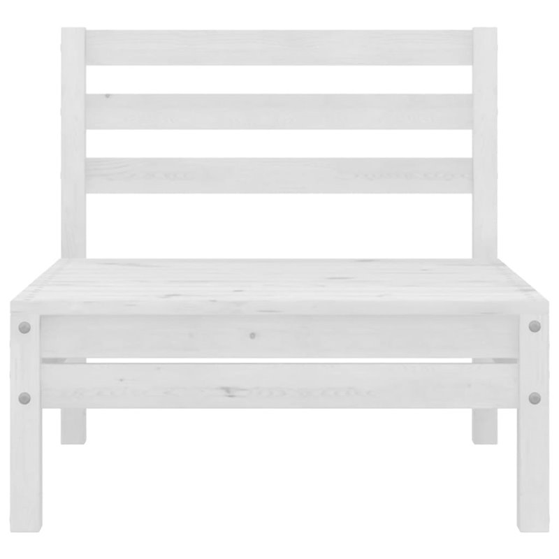 Image secondaire de VidaXL Canapé central de jardin blanc bois de pin massif