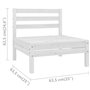 vidaXL Canapé central de jardin blanc bois de pin massif