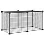 vidaXL Cage animaux de compagnie à 8 panneaux Noir 35x35 cm Acier