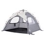 vidaXL Tente de plage 3 personnes gris libération rapide imperméable