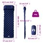 vidaXL Matelas de camping gonflable et oreiller 1 personne bleu marine