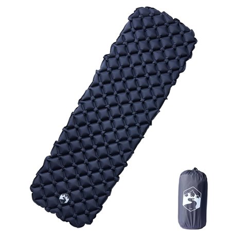vidaXL Matelas de camping gonflable 1 personne gris 190x58x6 cm