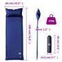 vidaXL Matelas de camping autogonflant oreiller 1 personne bleu marine