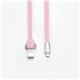 C ble Poule USB/micro USB plat 1m rose - Connecteurs en zinc