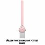 C ble Poule USB/micro USB plat 1m rose - Connecteurs en zinc