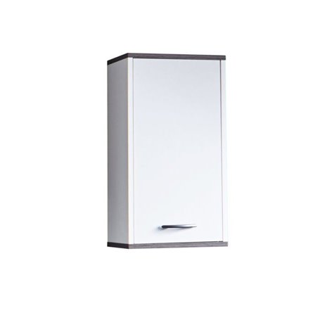 Armoire salle de bain - CALIFORNIA - Blanc/Argent fumée - 32 x 60 x 74 cm