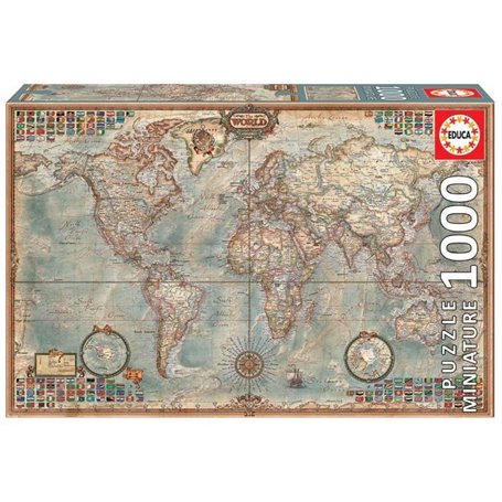 Puzzle Le Monde 1000 pieces - EDUCA - Voyage et cartes - Adulte - 12 ans