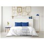 Parure de couette microfibre AMBROISIE - 1 housse de couette 220 x 240 cm + 2 taies d'oreiller 63 x 63 cm - Bleu