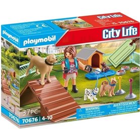 PLAYMOBIL 70676 City life Set Educatrice et chiens
