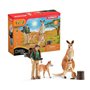 Coffret Aventures en Océanie SCHLEICH - Figurines de kangourous et ranger Tom avec accessoires - Gamme Wild Life