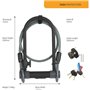 Antivol U a clé de Sécurité + Câble pour Vélo et VTT - YALE - YUL2C/13/230/1 - Certifié Sold Secure Silver - 4 clés four