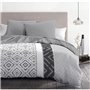 Parure de couette microfibre ETHNO - 1 housse de couette 240 x 260 cm + 2 taies d'oreiller 63 x 63 cm - Gris