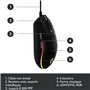 Souris gamer - Filaire - LOGITECH G - G203 - LIGHTSYNC - RGB - USB - Noir