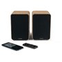 THOMSON WS602DUO - Ensemble de 2 enceintes avec caisson en bois - 100W - Bluetooth 5.0 - 2 sorties RCA - Bois clair