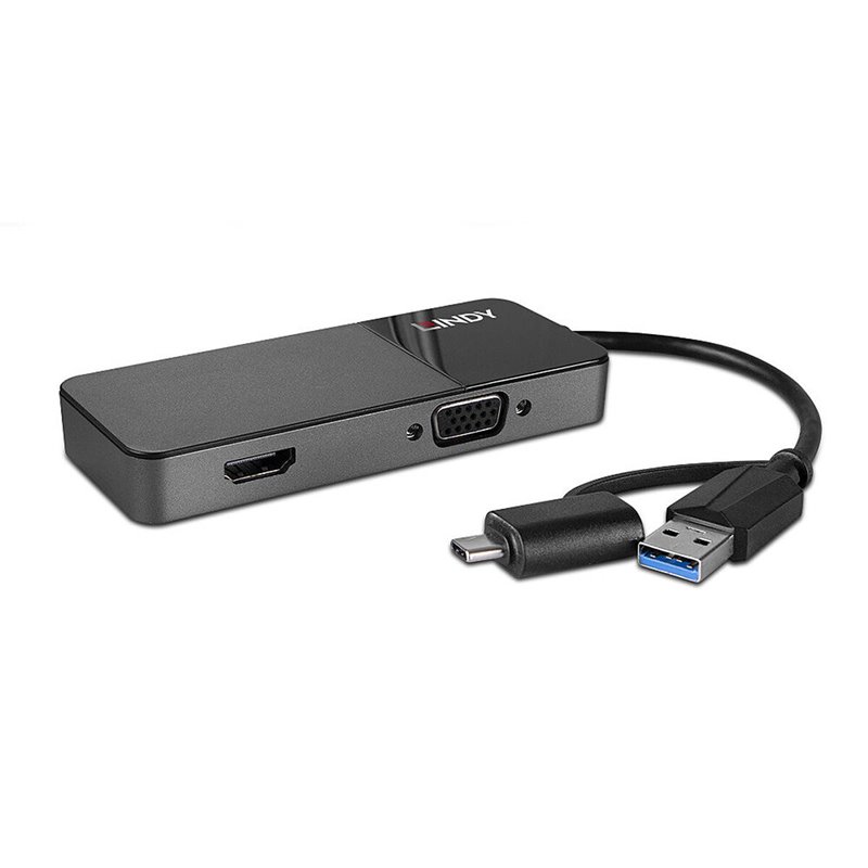 Image secondaire de Lindy 43354 station d'accueil USB 3.2 Gen 1 (3.1 Gen 1) Type-A + Type-C Noir
