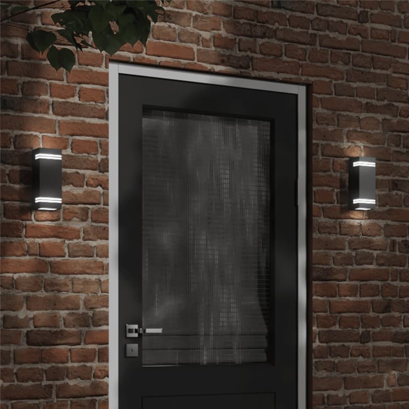 VidaXL Applique murale d'extérieur noir acier inoxydable