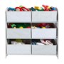 Meuble de rangement a jouets Blanc pour chambre d'enfant avec 6 bacs