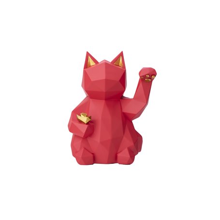 Décoration d'intérieur en résine - Modèle Lucky Cat - Rouge