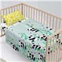 Jeu de draps HappyFriday Moshi Moshi Panda garden blue Bleu 2 Pièces