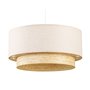 Suspension DKD Home Decor Polyester Blanc Marron Clair Bambou 50 W (50 x 50 x 25 cm)