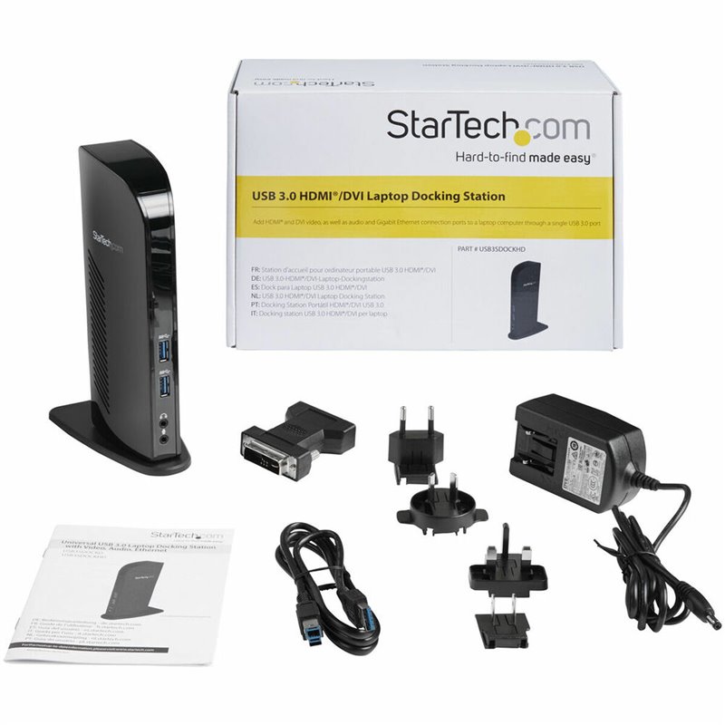 Image secondaire de Startech.com Station d'Accueil pour Ordinateur Portable USB 3.0 à Double Écran avec HDMI et DVI/VGA, Hub USB-A 6x, GbE,