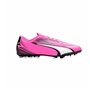 Chaussures de Football Multi-crampons pour Adultes Puma Ultra Play MG Blanc Rose foncé