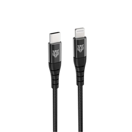 TIGER POWER LITE CABLE RENFORCE USB-C LIGHTNING 2M NOIR