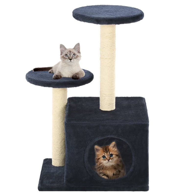 VidaXL Arbre à chat avec griffoirs en sisal 60cm Bleu foncé