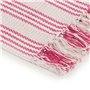 vidaXL Couverture coton à rayures 220x250 cm Rose et Blanc