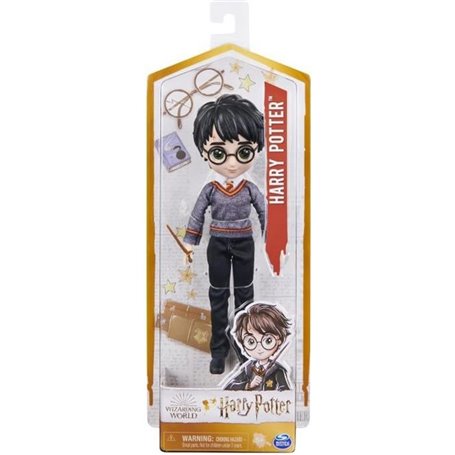 Wizarding World POUPÉE 20 CM HARRY POTTER - Poupée figurine Articulée Harry Potter 20 cm - Avec Baguette Magique et Tenue Unifor